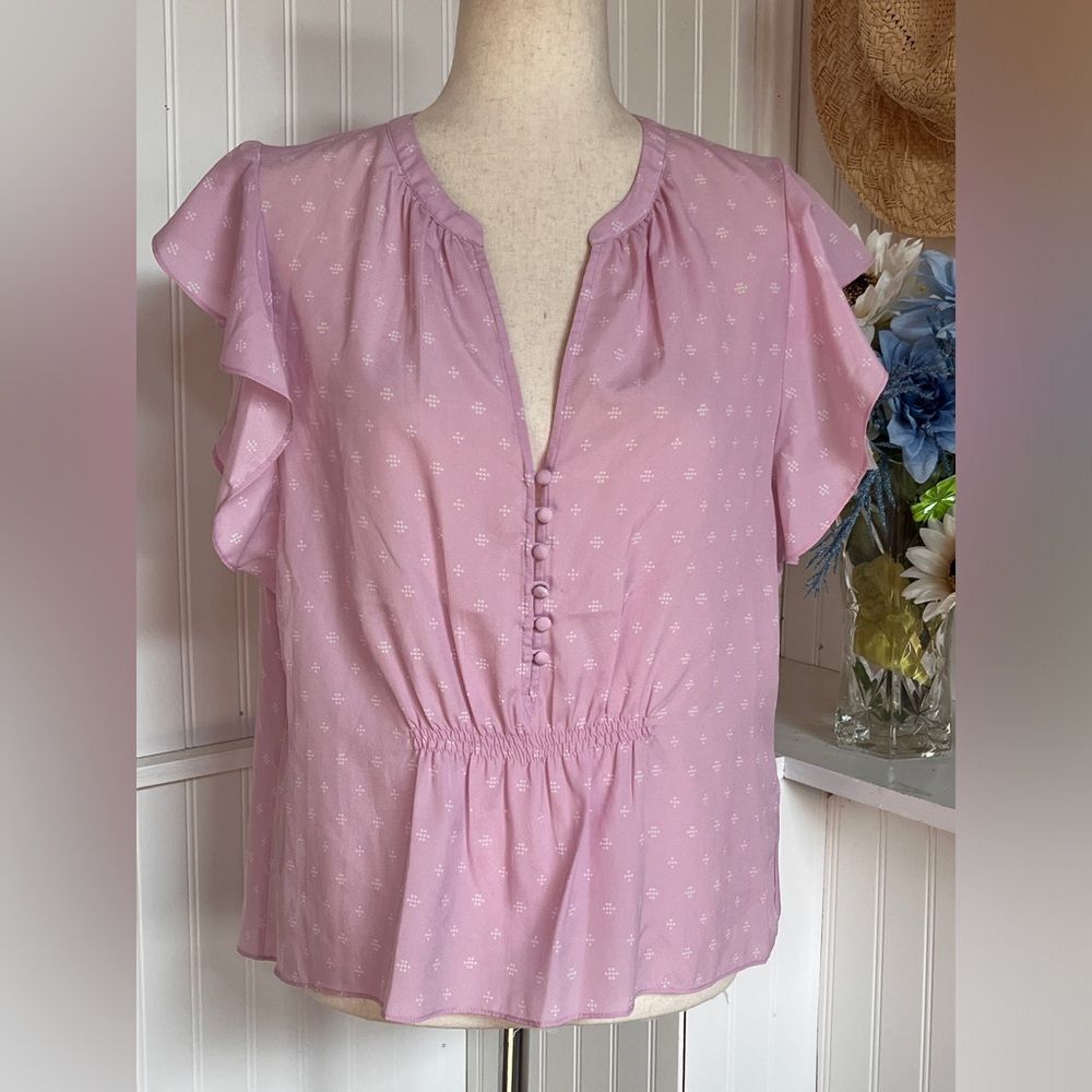 Joie Pink Crisbell Flutter Sleeve Top